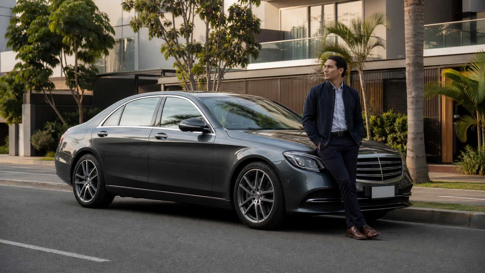 Propietario junto a su Mercedes-Benz usado en Lima